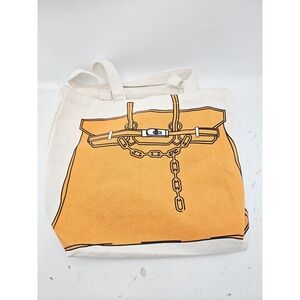 Birkin Bag Graphic Canvas Tote